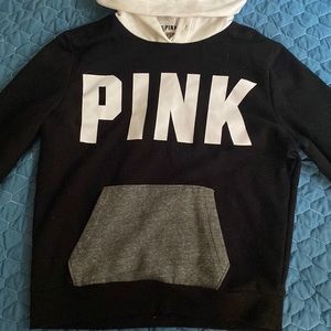 Pink Victoria’s Secret White Gray & Black Hoodie